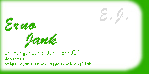 erno jank business card